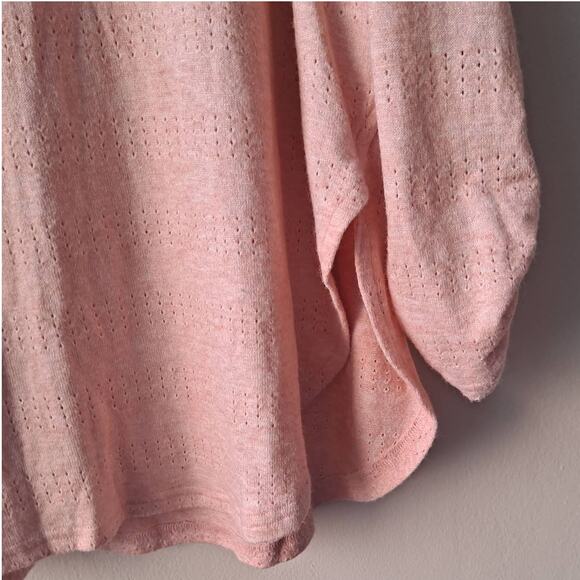 Akemi & Kim Peach Scoop Neck Long Convertible Sleeve Shirt Tail Tee-Shirt - M - Picture 7 of 12